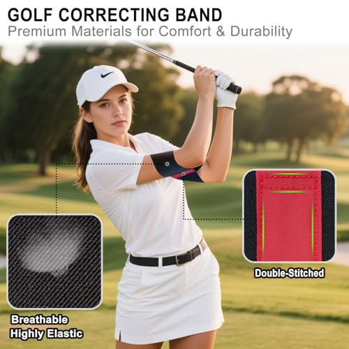 Golf Arm Band Training Aid - Elastic Swing Trainer, Black