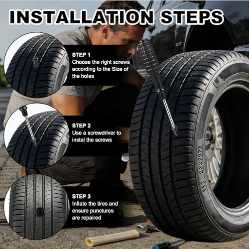 Tire Repair Rubber Nail Kit - 90/60/30pcs, 3 Sizes
