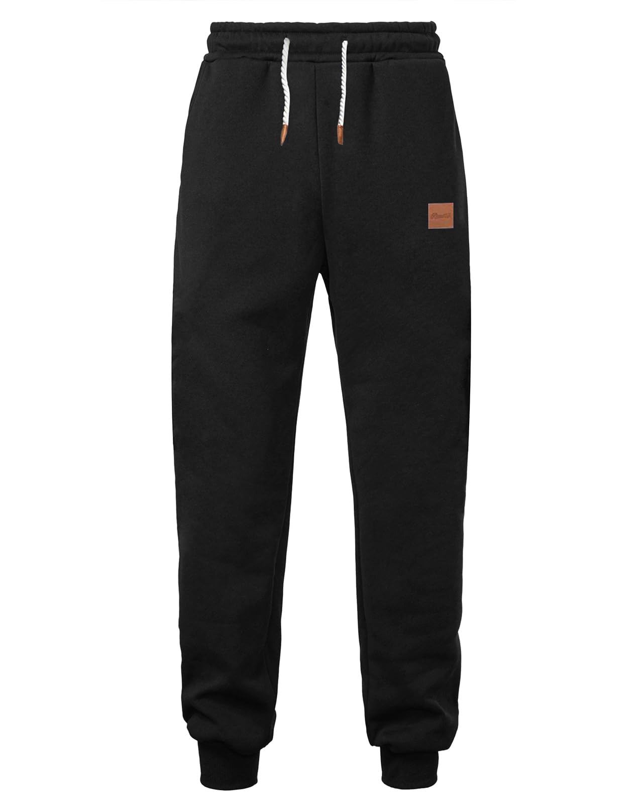 PIDOGYM Men's Fleece Sweatpants Heavyweight Elastic Waist Tapered Joggers Workout Running with Pockets Black