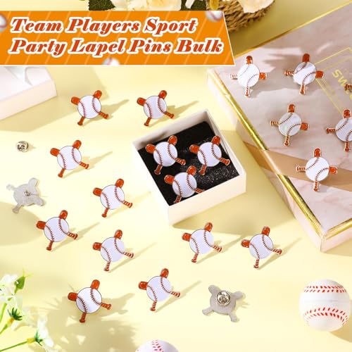 Baseball Lapel Pins - 25 Pack Sports Brooches for Teams