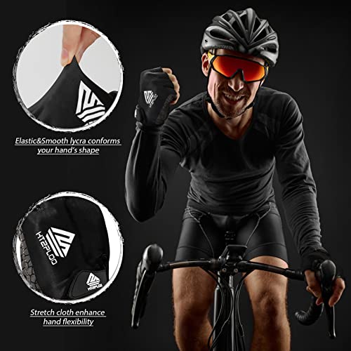 Half-Finger Cycling Gloves for Men & Women - Black, Large