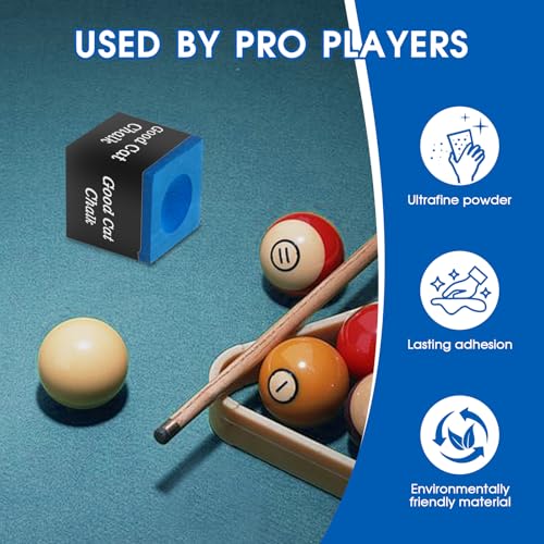 Pool Cue Chalk Set - 12PCS Nano Billiard Chalk for Precision