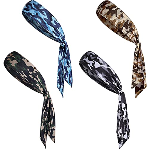 Jutom Cool Color 4-Piece Sport Bandana Headbands for Men & Women