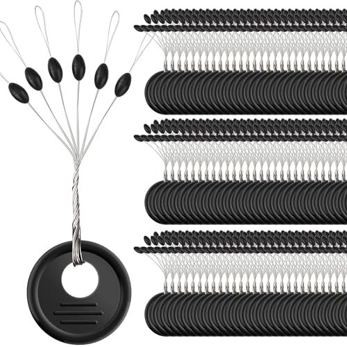 Medium Fishing Rubber Bobber Stopper Set - 600 Pk Black