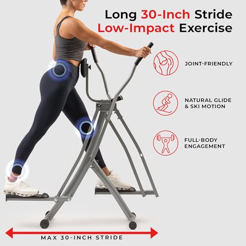 Smart Air Walk Elliptical Glider Trainer - Gray, 30" Stride