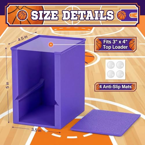 Purple Toploader Dispenser & Penny Sleeve Holder - Dual Compartment Card Organizer