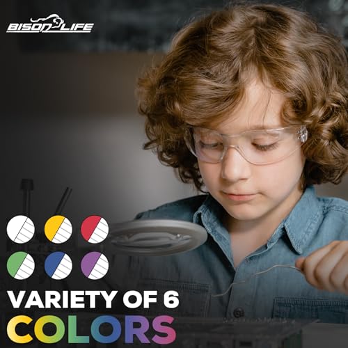 BISON LIFE Kids Safety Glasses, Bulk Kids Protective Glasses ANSI Z87.1 Safety Glasses for Kids, Science Safety Goggles Pack