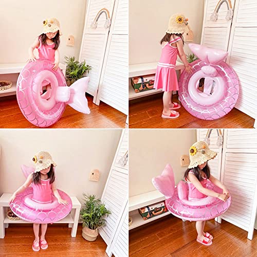 Baby Swimming Pool Float with Seat - Pink Mermaid Design