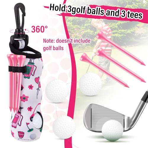 Liliful Floral Pink Golf Accessories Set for Women – 12 Pcs Gift Kit