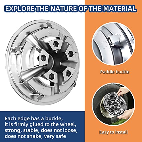 8 Inch Chrome Golf Cart Wheel Covers Hub Caps - Set of 4