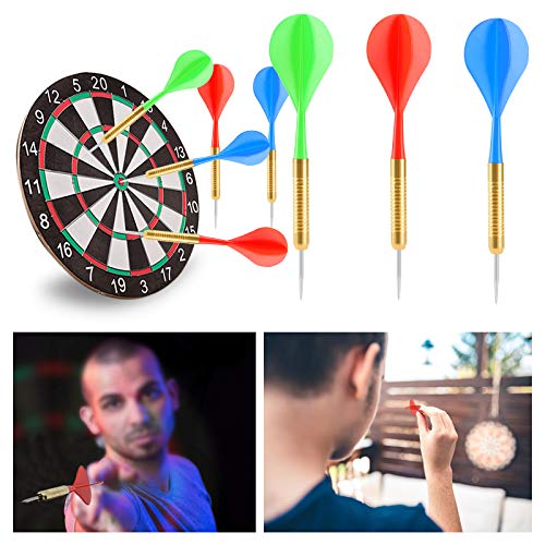Steel Tip Dart Set - 12 Pack, 16g Metal Darts for Dartboard