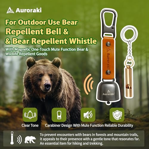 Auroraki's Loud Bear Bell with Magnetic Silencer for Deterrent,