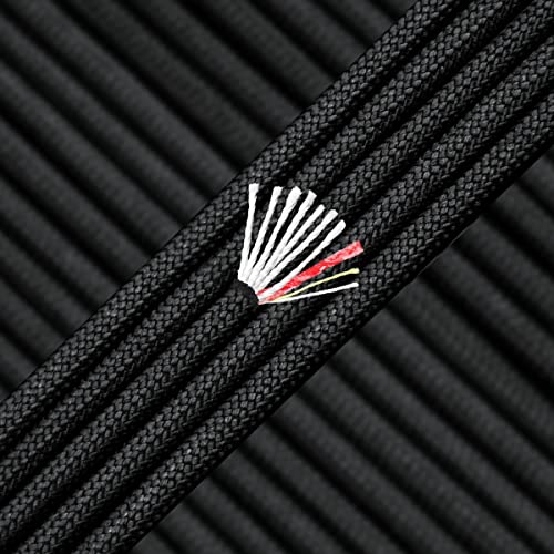 Survival Paracord Fire Cord - Black, 25 Feet Length