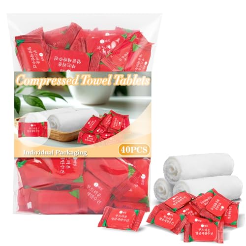 40PCS Compressed Towel Tablets - Travel-Friendly Disposable Towels