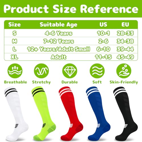 Youth Soccer & Baseball Socks - Softball Socks Medium Neon Green/Black