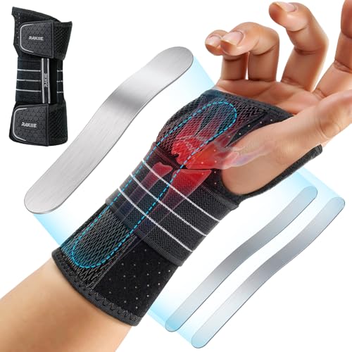 Ergonomic Carpal Tunnel Wrist Brace Night Splint - Gray, Medium