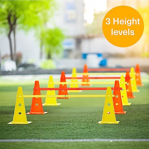 Adjustable Speed Agility Training Hurdles Set - 12 Cones & 6 Poles