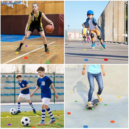 24 Pcs Poly Spot Markers - Non-Slip Rubber Floor Dots for Agility Training