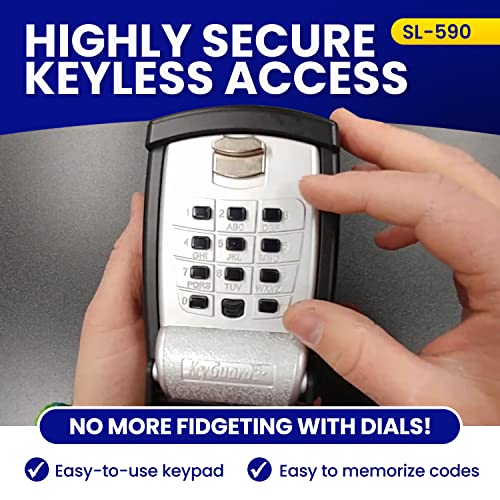 SL-590 Punch Button Lock Box - Secure Wall Mount Key Storage for Homes, Offices, and Rentals