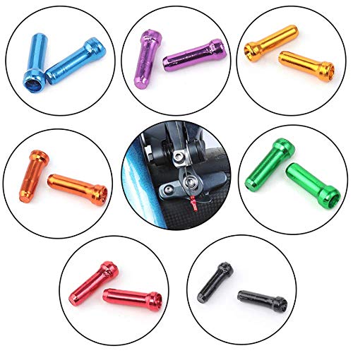 Bike Cable End Caps Crimps - Mixed Color Pack of 64 Pieces