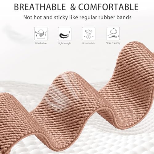 4 Pack Stretchy Nylon Watch Bands for Amazfit Bip & GTR - Black, Starlight, Rose Pink, Smoke Violet