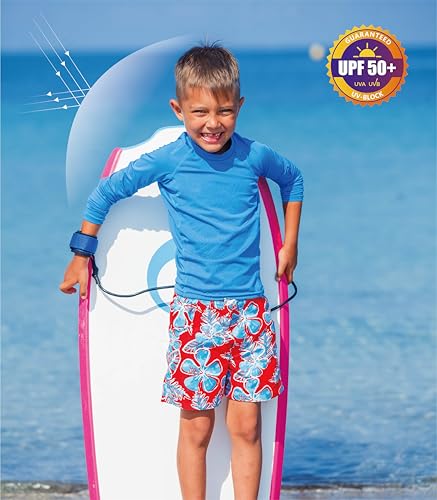 UPF 50+ Long Sleeve Rash Guard Shirt for Boys & Girls - X-Small White
