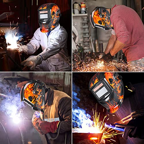 Welding True Color Helmet Auto Darkening Hood with Adjustable Shade Range 4/9-13 for TIG MIG ARC Welder Mask