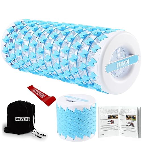 Fitster Blue Collapsible Foam Roller – 13 Inch Portable Exercise & Recovery Tool