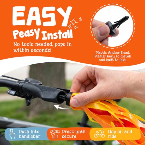 10-Inch Flame Bike Streamers for Kids - Vibrant Handlebar Decor