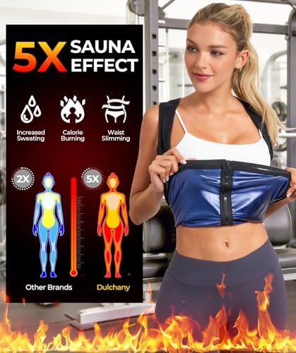 Sweat Vest Waist Trainer for Women - Compression Tank Top Shaper - Blue / Medium