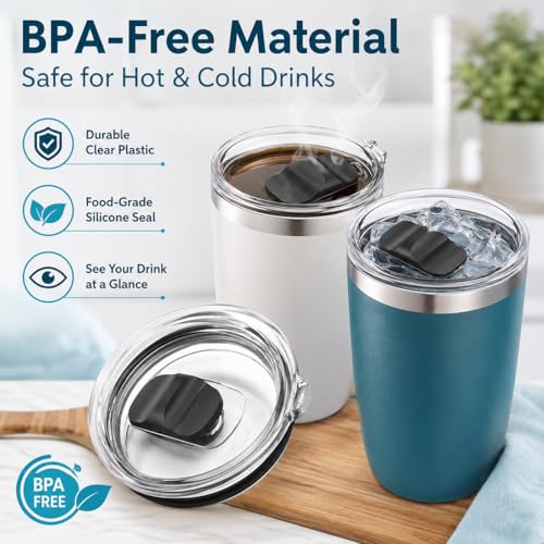 30 oz Replacement Tumbler Lids - Spill-Resistant with Magnetic Slider