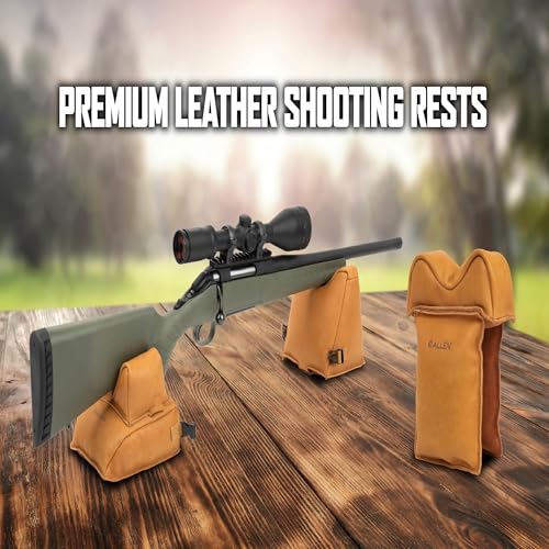 Allen Company Longmont Leather Filled Front & Rear Shooting Rest Combo, Light Brown