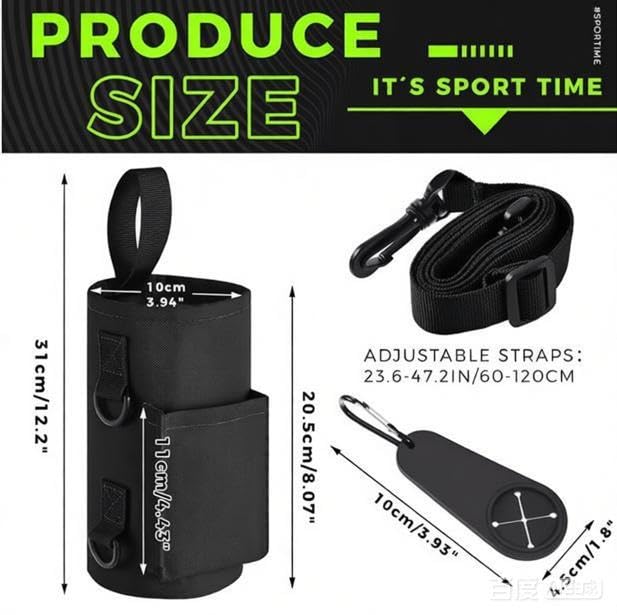 Magnetic Gym Bag with Water Bottle Holder & Phone Pocket - Black