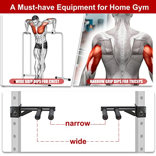 Dip Bar Attachments for 2" x 2" Power Rack - Narrow & Wide Grips