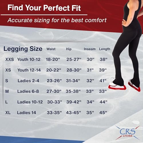 High-Rise Ice Skating Leggings for Women - Over Skate (OS) - Black