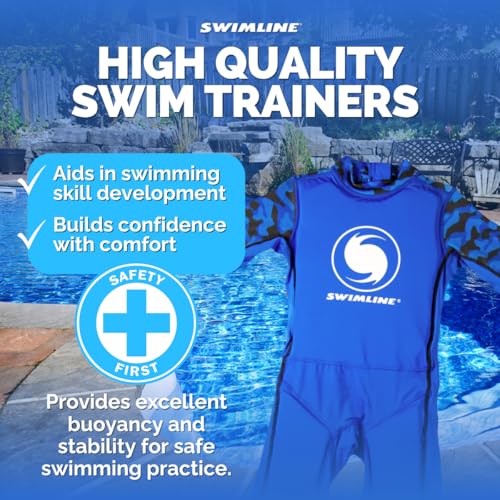 Swimline Kids Floating Swim Trainer Vest Blue Small 20-30 Lbs - Toddler Floatation Aid
