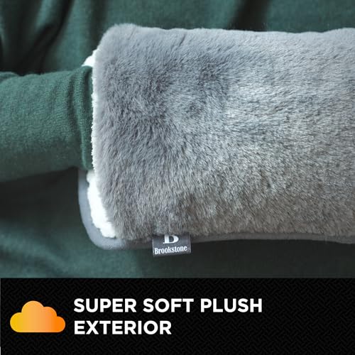 Brookstone Charcoal Faux Fur Hand Warmer Muff with Microwavable Gel Pack