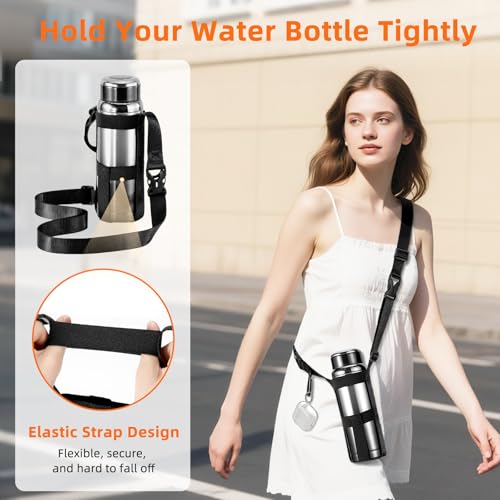 Nuovoware 2 Pack Water Bottle Holder with Strap, Fits 20-40 oz, Orange & Black