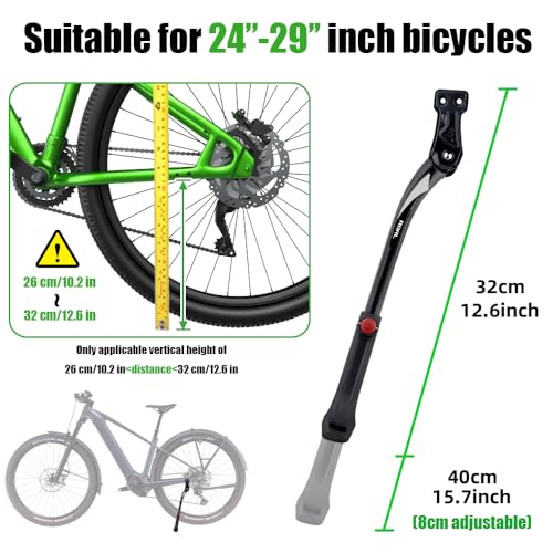 RBRL Bike Kickstand Aluminium Alloy Adjustable for 24-29'' Bikes, 77 lbs Capacity