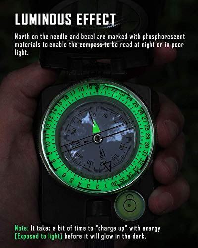 Multifunctional Tactical Survival Military Compass - Black