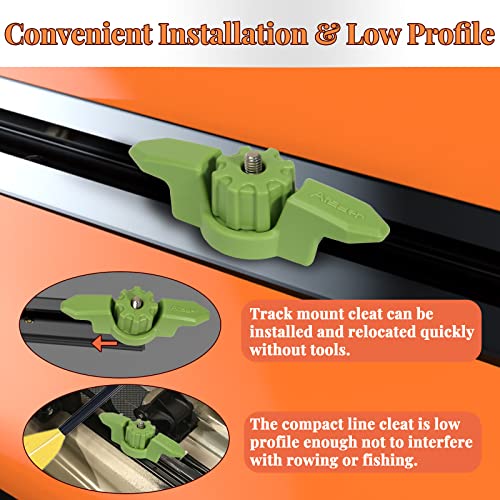 Kayak Track Mount Cleat - Durable Line Cleat for Kayak Rail, Green