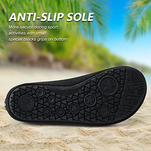 Quick-Dry Water Shoes for Women/Men - 7.5-8.5 Women/6-7 Men - Black