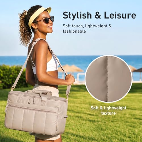 TOURIT Brown Puffer Cooler Bag 48 Cans / 32L Waterproof Beach Picnic