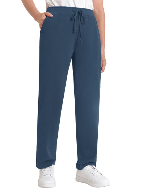 Weintee Women's Petite Sweatpants Jogging Pants with Pockets M Dark Steel Blue