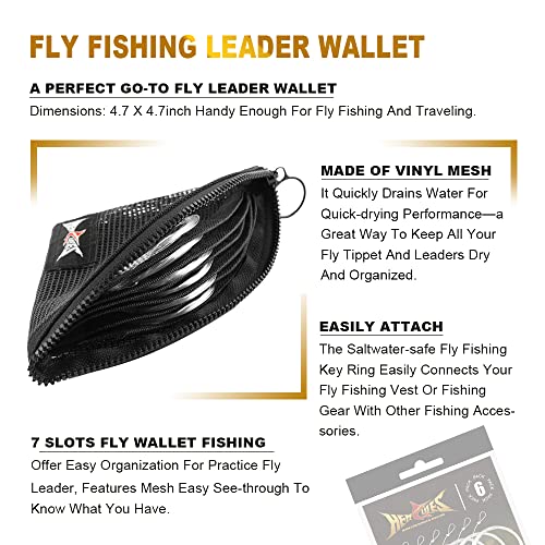 Pre-Tied Loop Fly Fishing Leader 6 Pack - 9FT 4X 4.9LB