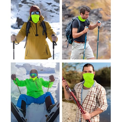 Balaclava Full Face Cover - Fluorescent Green Cycling Masks for Outdoor