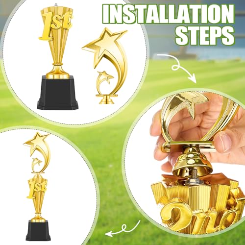 Foilswirl 15-Inch First Place Trophy - Classic Gold Award with Black Base