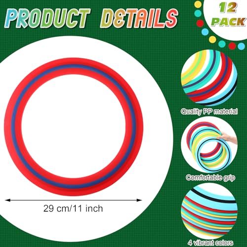 Seenelling 11-Inch Flying Discs Set of 4 - Vibrant Outdoor Throwing Rings for Beach, Pool, Backyard & Camping
