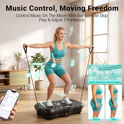 Vibration Plate Exercise Machine - 450lbs Capacity, Bluetooth, 99 Speed Levels