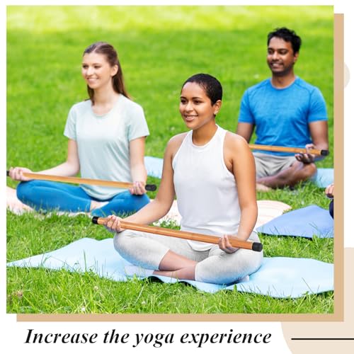6 Pcs Yoga Stick Set - 26 Inch Natural Bamboo Stretching Tool